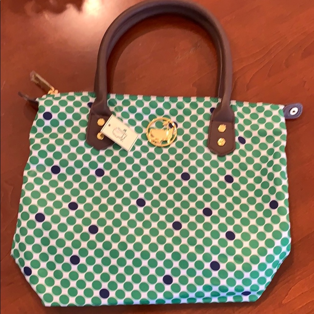 Masters Green and Blue Polka Dot Bag